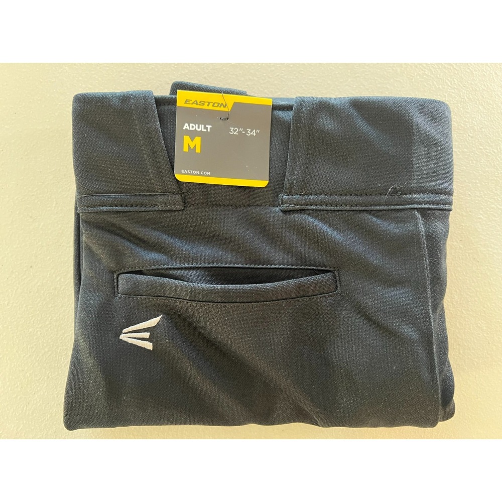 Easton NEW Rival+ Adult M Black Baseball Pants Solid Open Bottom Medium
